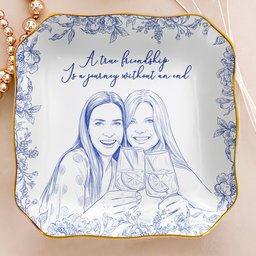 Custom Photo Ring Dish Gift For Friends, Soul Sisters - Personalized Photo Jewelry Dish – view 5