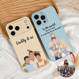 Father's Day Gift Custom Dad Portrait For Father, New Dad - Faceless Art - Personalized Phone Case