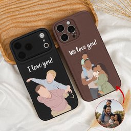 Father's Day Gift Custom Dad Portrait For Father, New Dad - Faceless Art - Personalized Phone Case – view 7