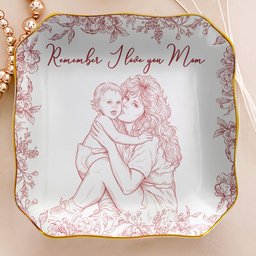I Love You Mom Custom Photo Ring Dish Gift For Her - Personalized Photo Jewelry Dish – view 5