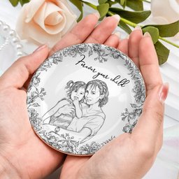 I Love You Mom Custom Photo Ring Dish Gift For Her - Personalized Photo Jewelry Dish – view 6