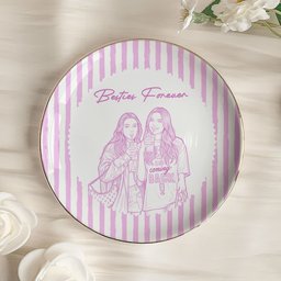 Turn Photo Into Art & Custom Friendship Quote - Stripe Vintage Cottage - Personalized Jewelry Dish – view 4