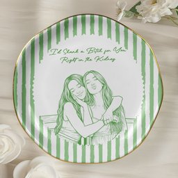 Turn Photo Into Art & Custom Friendship Quote - Stripe Vintage Cottage - Personalized Jewelry Dish – view 6