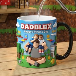 Custom Photo Block Game Dad Magic Coffee Mug - Personalized Gifts For Father's Day Magic Mug – view 5