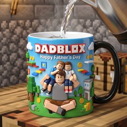Custom Photo Block Game Dad Magic Coffee Mug - Personalized Gifts For Father's Day Magic Mug
