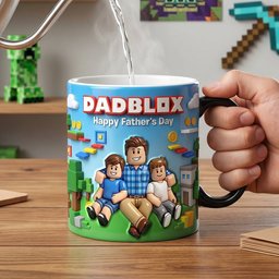 Custom Photo Block Game Dad Magic Coffee Mug - Personalized Gifts For Father's Day Magic Mug – view 2
