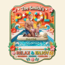 Funny Couple Pool Metal Sign - Personalized Gifts For Couple – view 3