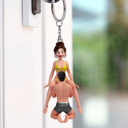 Playful Partners Acrylic Keychain - Personalized Gift For Couples – view 2