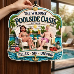 Pool Couple Metal Sign - Personalized Gifts – view 2
