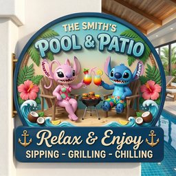 Relax & Enjoy Metal Sign - Personalized Gifts For Couple