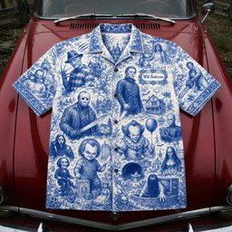 Retro Horror Hawaiian Shirt Personalized Gifts For Horror Lovers – view 4