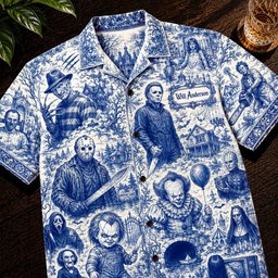Retro Horror Hawaiian Shirt Personalized Gifts For Horror Lovers