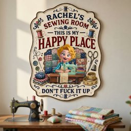 Sewing Room Cut Metal Sign - Personalized Gifts For Sewing Lovers – view 4