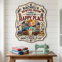 Sewing Room Cut Metal Sign - Personalized Gifts For Sewing Lovers – view 3