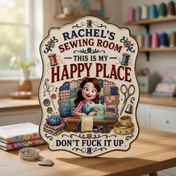 Sewing Room Cut Metal Sign - Personalized Gifts For Sewing Lovers – view 2
