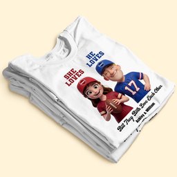 Sports Rivalry Personalized Shirt for Game Day Couples – view 4