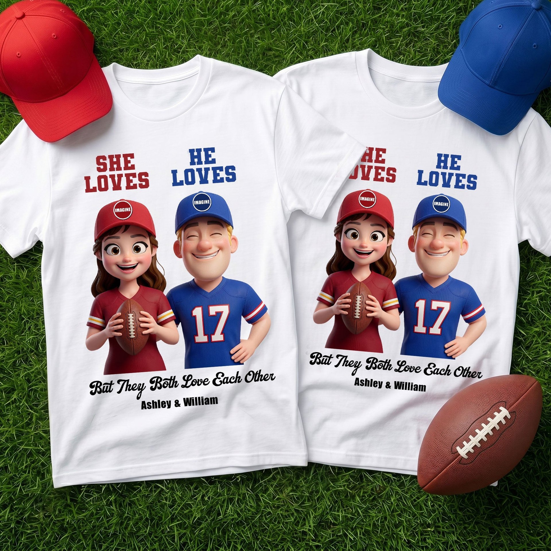 Sports Rivalry Personalized Shirt for Game Day Couples