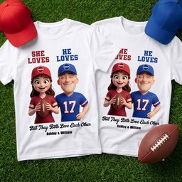 Sports Rivalry Personalized Shirt for Game Day Couples