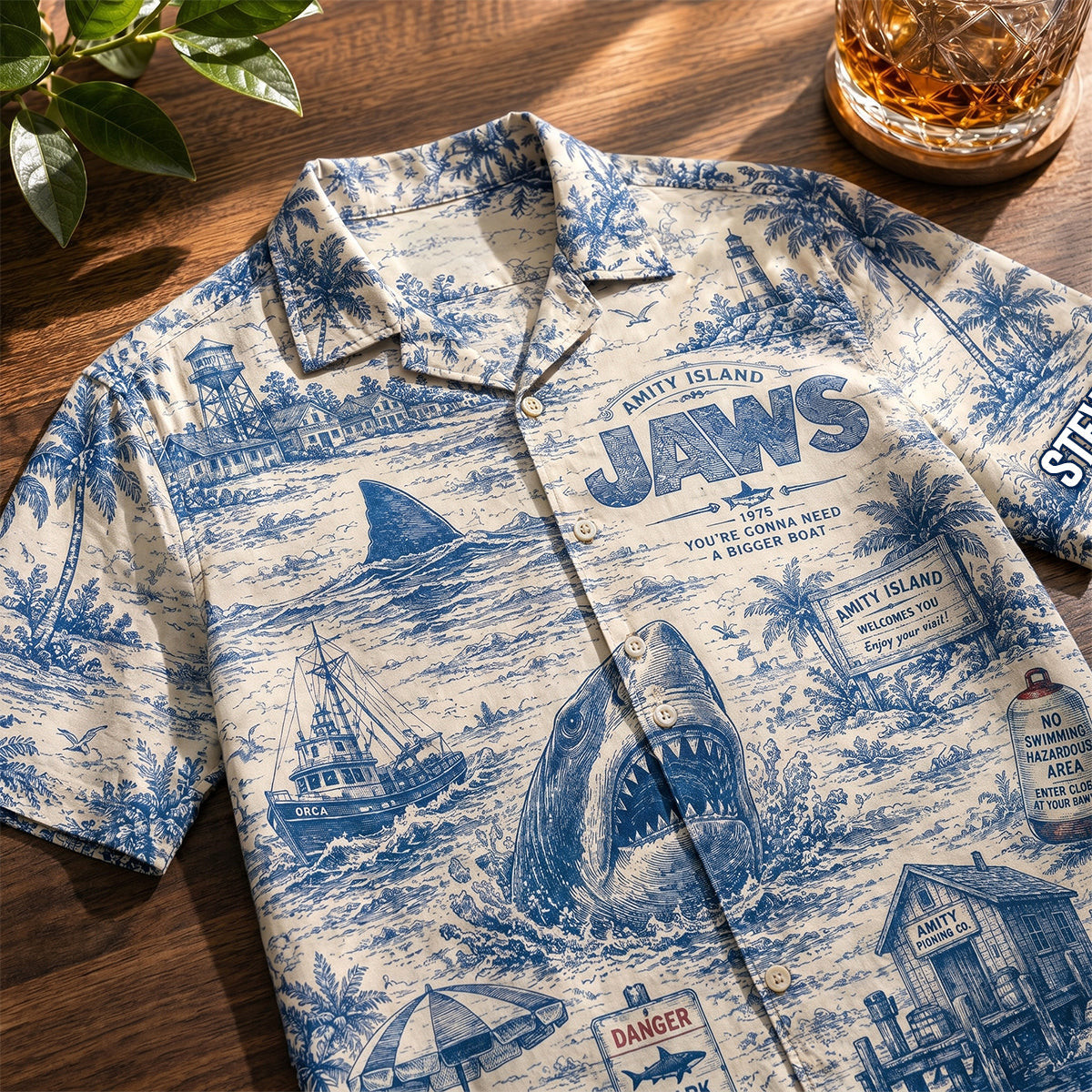 Toile De Jouy Hawaiian Shirt - Personalized Gifts