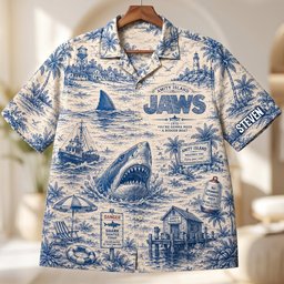 Toile De Jouy Hawaiian Shirt - Personalized Gifts – view 2