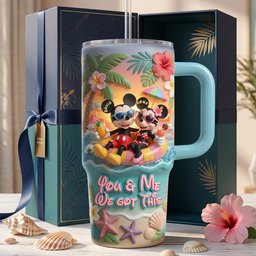 You and Me We Got This Tumbler With Handle - Personalized Gifts For Couple – view 3