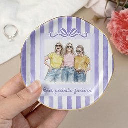 Best Friends Custom Photo Watercolor Art Friendship Gift Thank You Gift For Her - Personalized Jewelry Dish – view 8