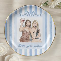 Best Friends Custom Photo Watercolor Art Friendship Gift Thank You Gift For Her - Personalized Jewelry Dish – view 7