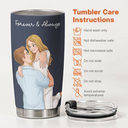 Custom Couple Photo Cartoon Art Anniversary Gifts For Wife, Girlfriend - Personalized Tumbler Cup – view 8