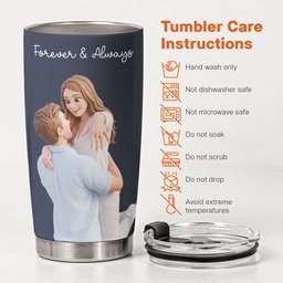 Custom Couple Photo Forever & Always Anniversary Gifts For Wife - Personalized Tumbler Cup – view 7