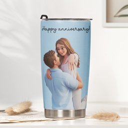 Custom Couple Photo Forever & Always Anniversary Gifts For Wife - Personalized Tumbler Cup – view 2