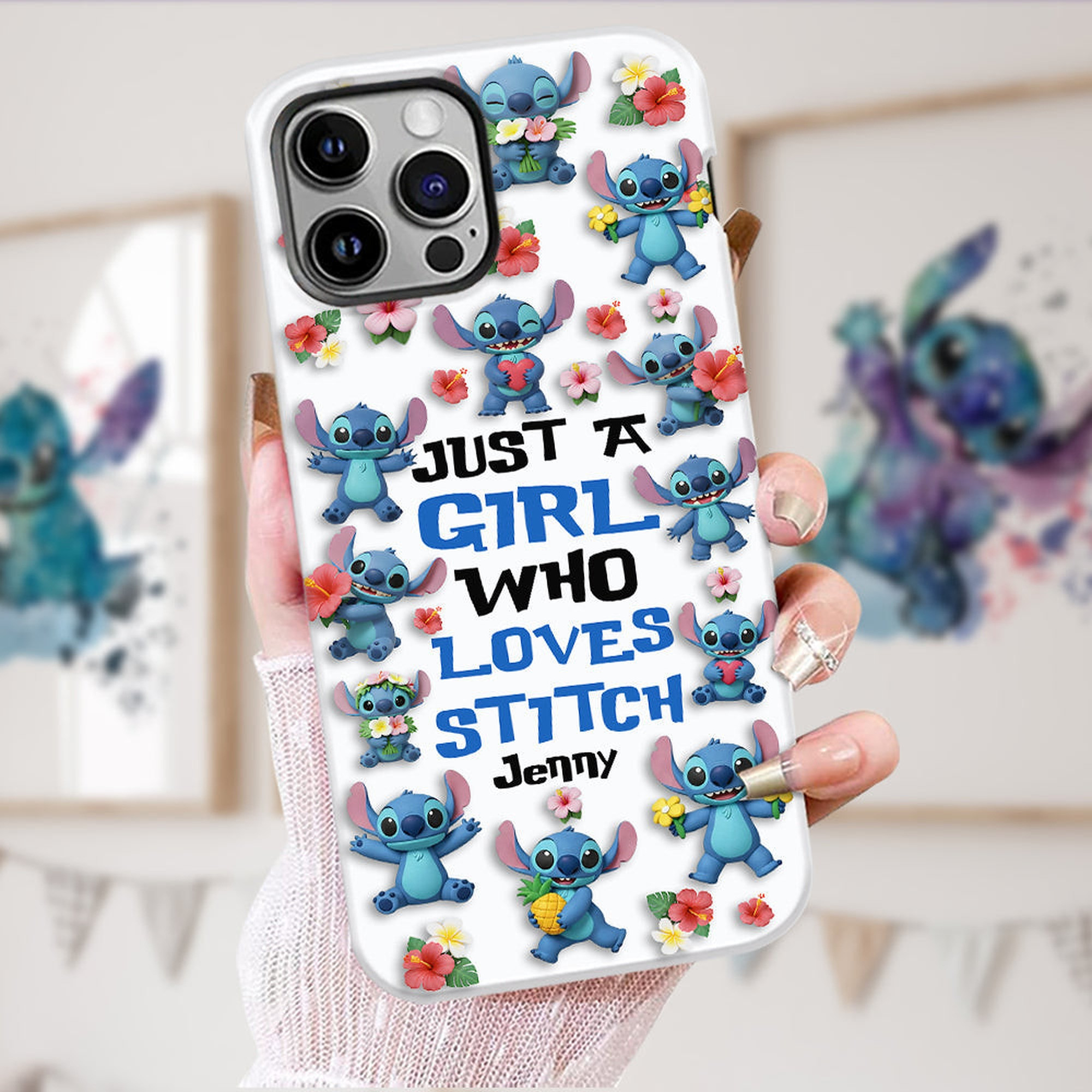 Just A Girl Who Loves Ohana - Personalized Ohana Full Print Phone Case