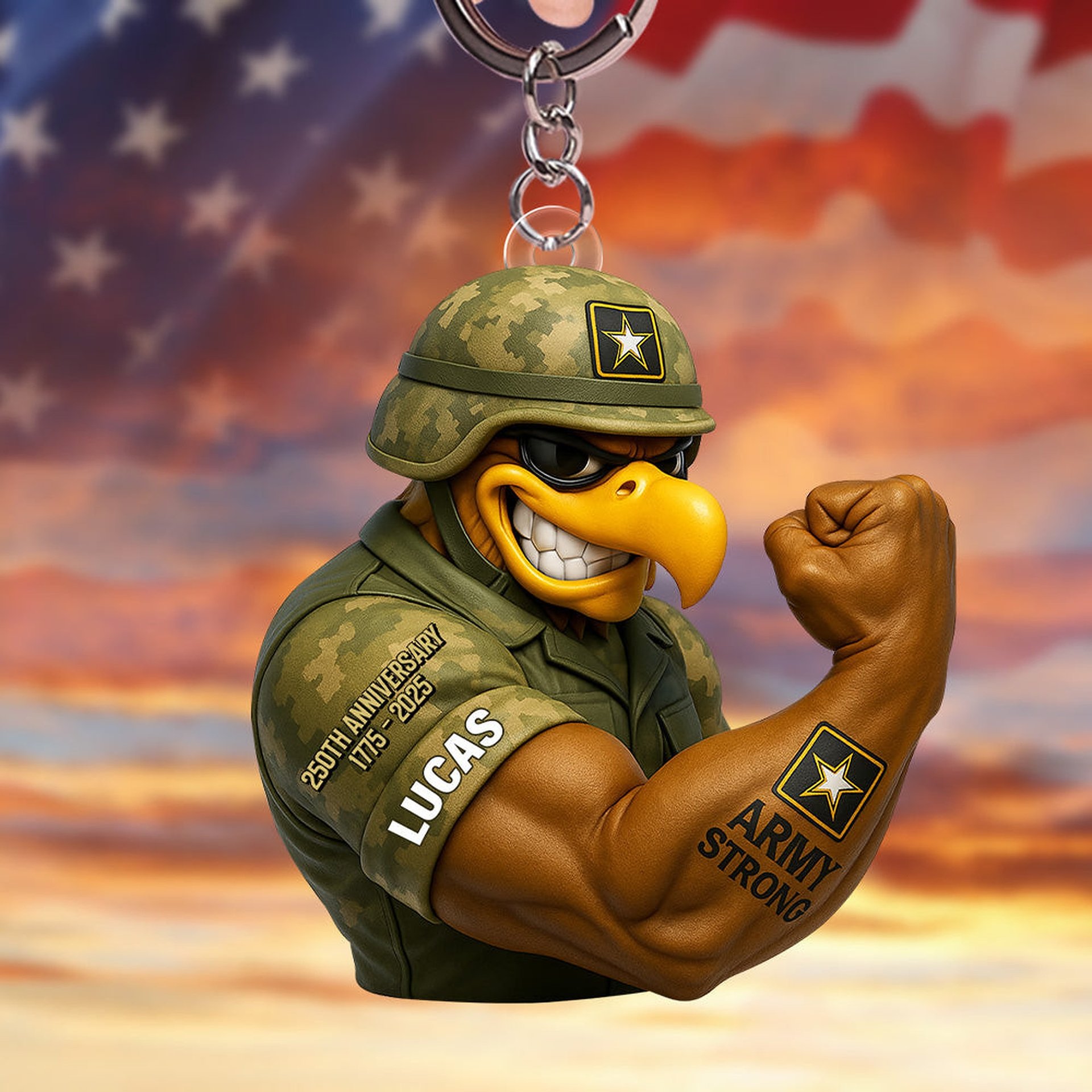 Anniversary Keychain - Personalized Gifts For Veteran 022natn040725 AM - Photo 1