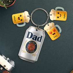 Best Dad With Little Charms Acrylic Tag Keychain - Personalized Gifts For Father - Photo 1