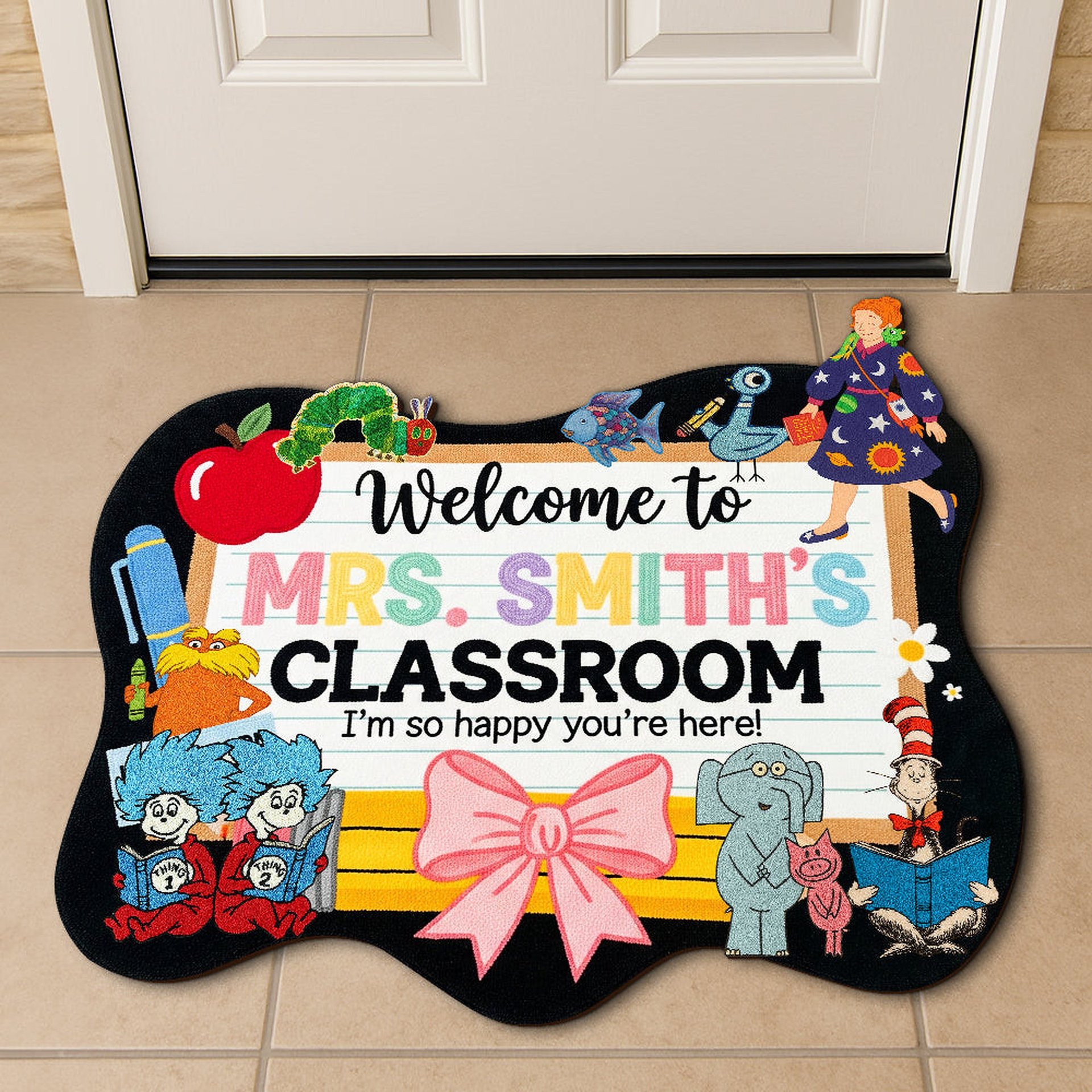 Classroom Welcome Mat Personalized Gifts For Teacher Shaped Doormat - Photo 1