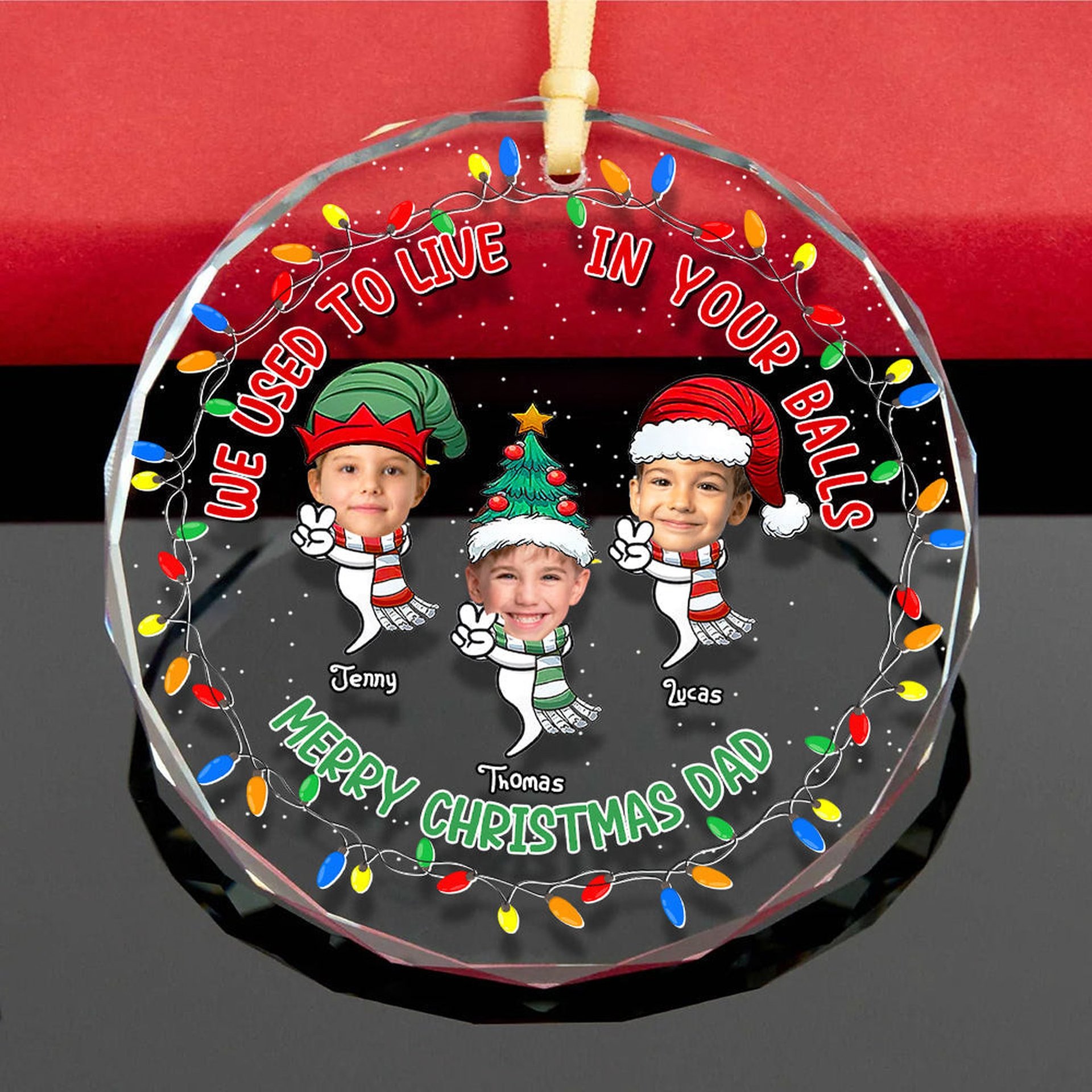 Custom Photo Gifts For Dad Christmas Ornament