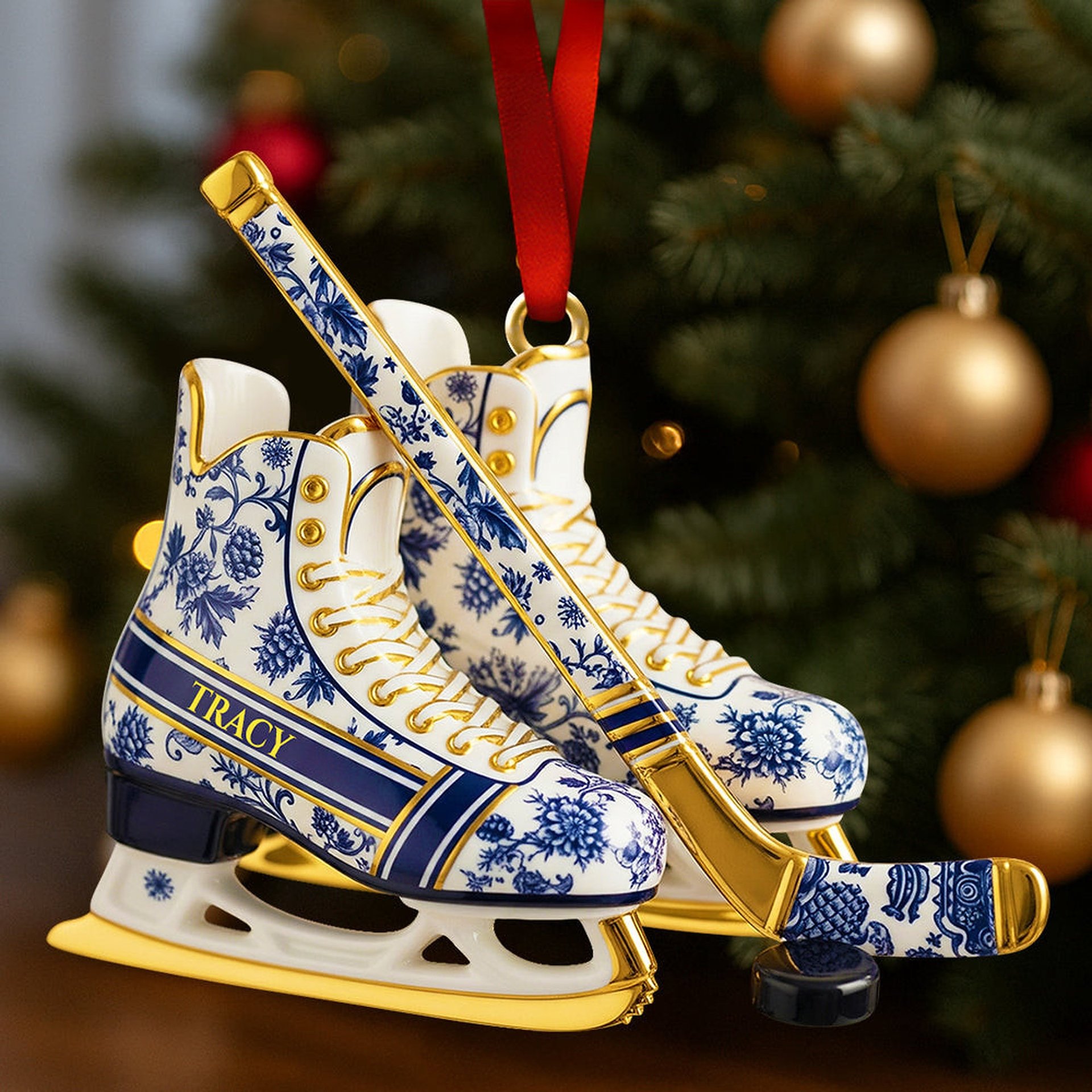 Classic Ice Hockey Ornament Personalized Christmas Gifts - Photo 1