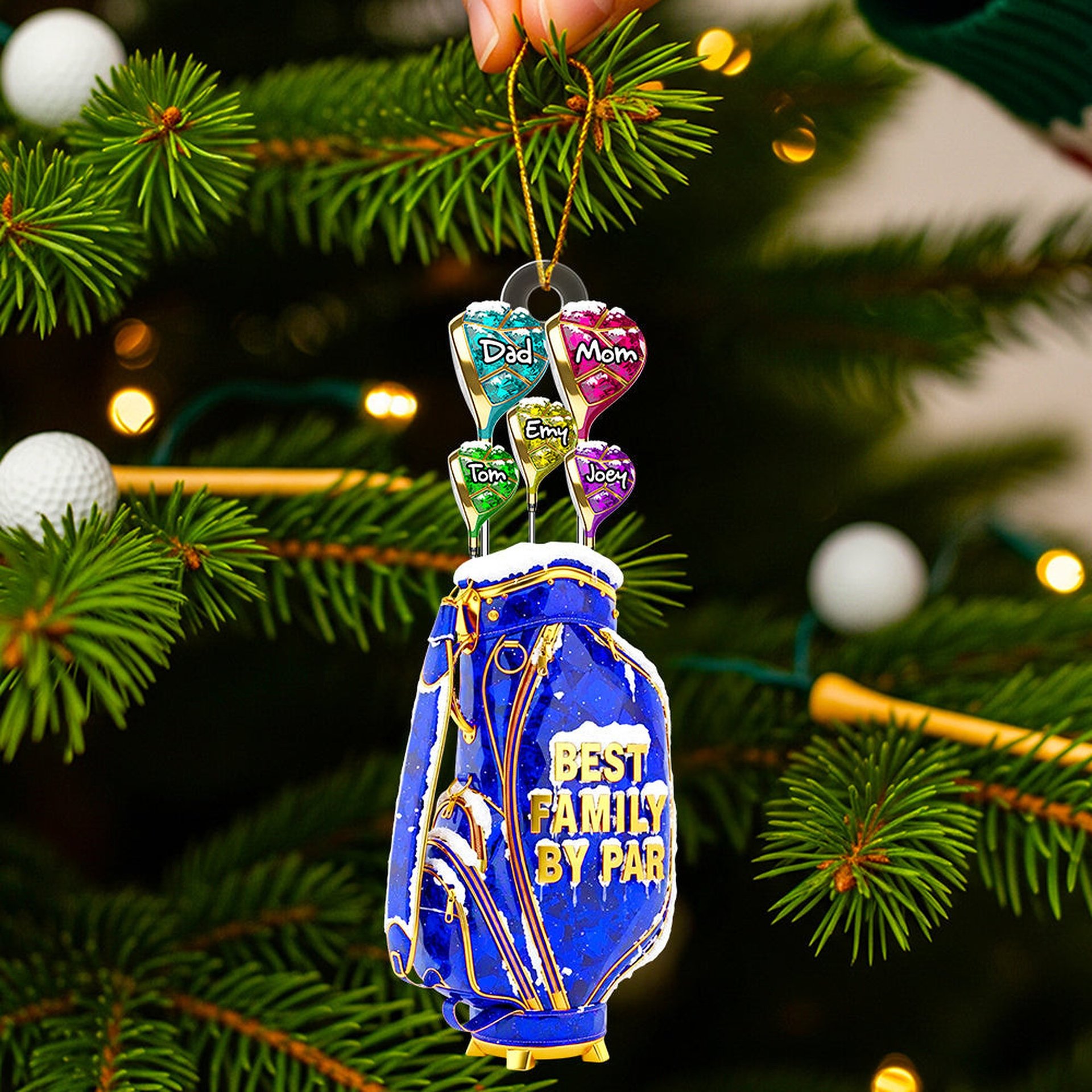 Golf Family Hand Christmas Ornament Personalized Gifts For Family - Photo 1
