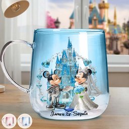 Happily Ever After - Personalized Mouse Gradient Glass Mug