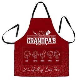 Everything Tastes Better When Grandpa's Grill It - Personalized Apron - Photo 1