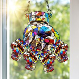 Fist Bump Suncatcher Ornament - Personalized Gifts For Grandpa - Photo 1