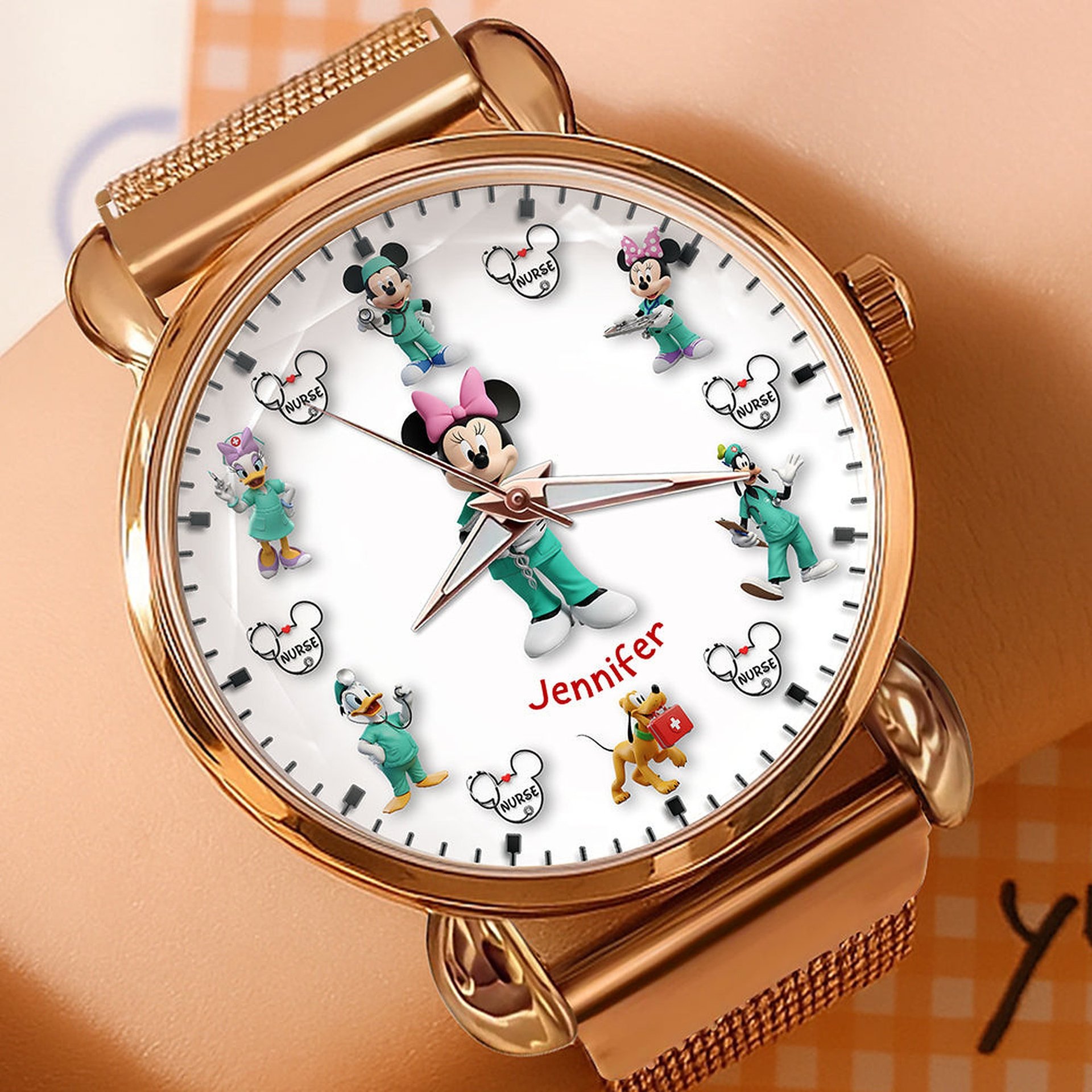 Cartoon Character Mesh Strap Quartz Watch – Personalized Gifts for Nurse - Photo 1
