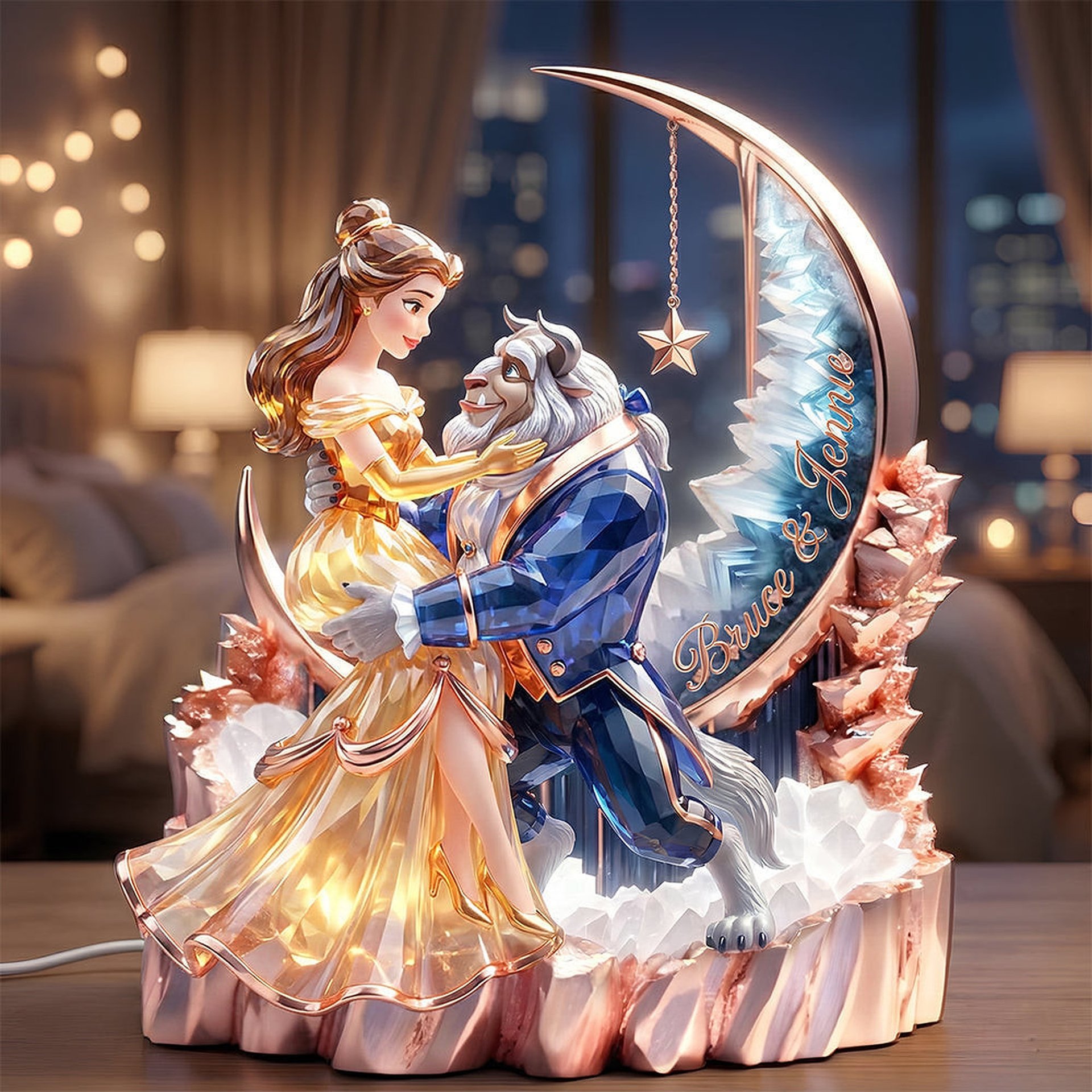 Crystal Moon Couple Light Box, Personalized Gifts For Couple - Photo 1