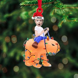 Custom Photo Gifts For Kids Christmas Ornament 01natn300824 Funny Kid Riding