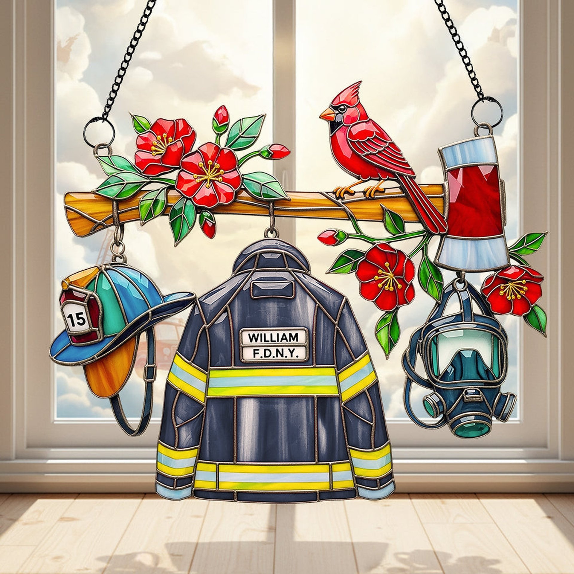 Firefighter Heaven Suncatcher Ornament Personalized Gifts For Firefighter - Photo 1