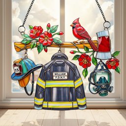 Firefighter Heaven Suncatcher Ornament Personalized Gifts For Firefighter - Photo 1
