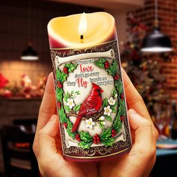 Fly Beside Us Cardinal LED Candle - Personalized Christmas Gifts For Loved Ones