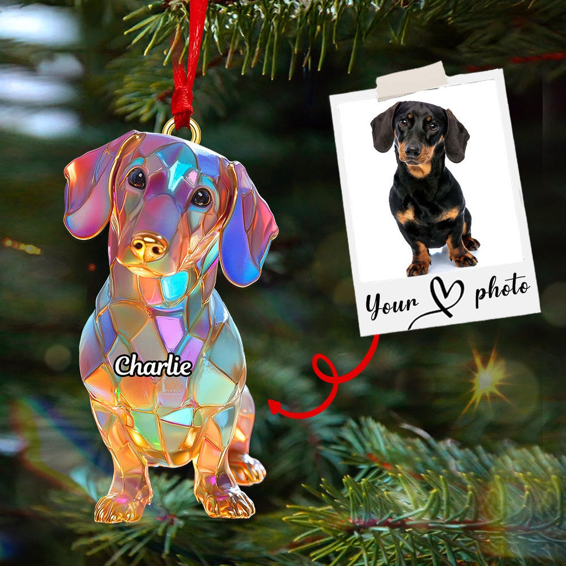 Personalized Gifts For Christmas Custom Photo Dog Lovers Acrylic Ornament