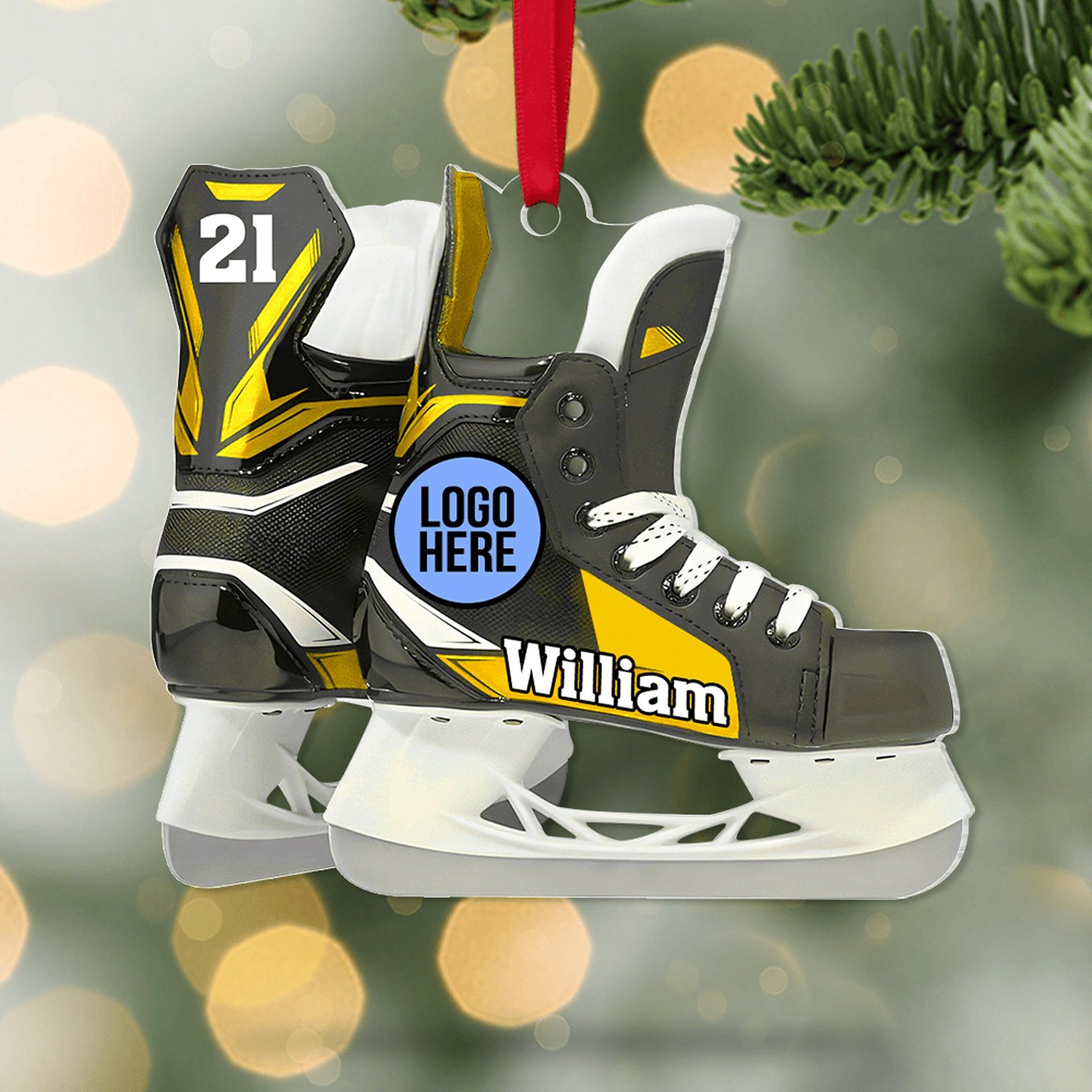 Personalized Gifts For Ice Hockey Players Christmas Ice Skates Ornament - Photo 1