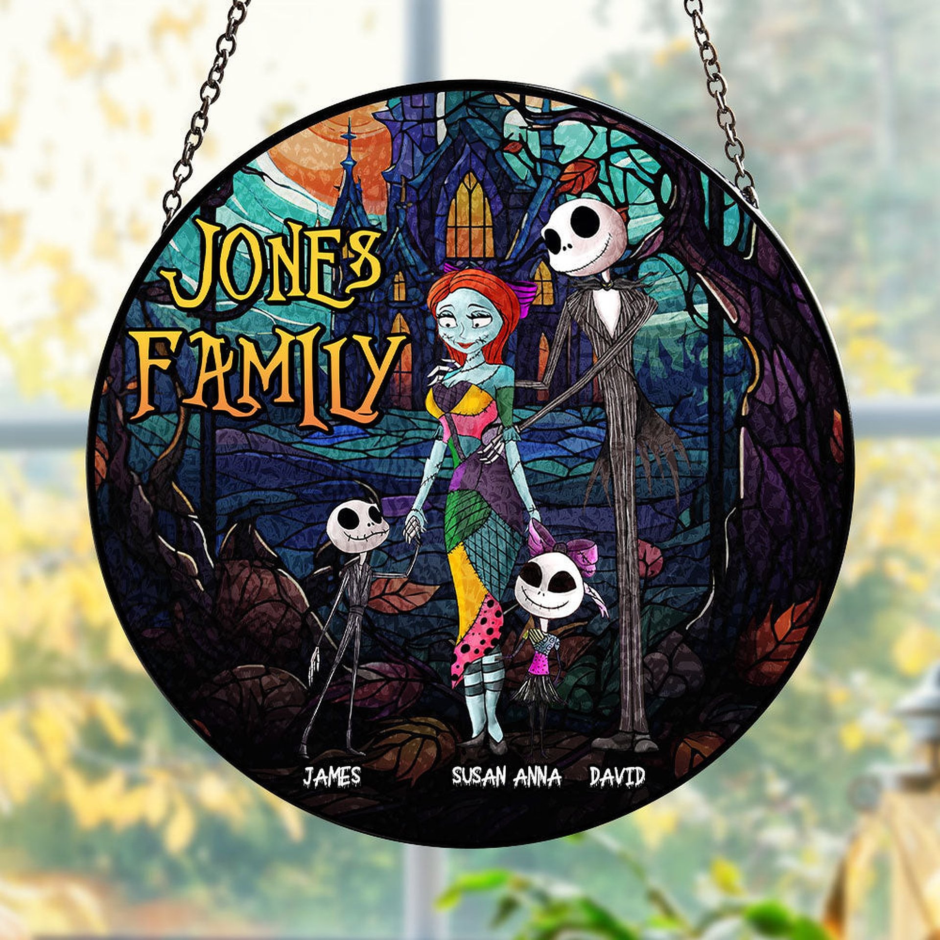 Personalized Gifts For Scary Family Suncatcher Ornament - Photo 1