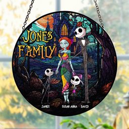 Personalized Gifts For Scary Family Suncatcher Ornament - Photo 1